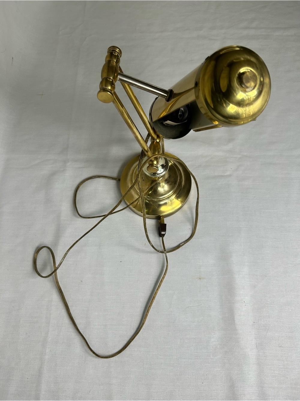 Articulating Brass-Style Desk Lamp in Gold
